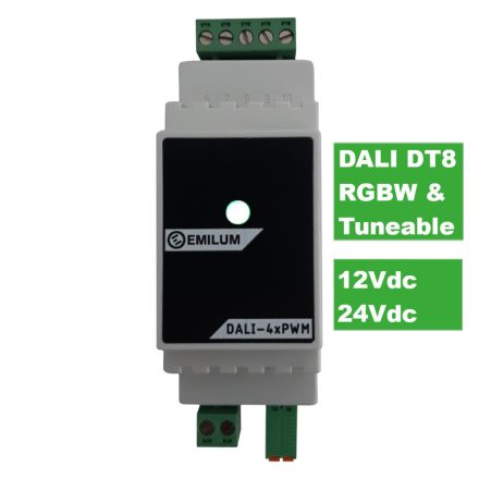 LED PWM dimmer, 4 canale, DALI DT8, 12-24V, 300W (150W @12V)