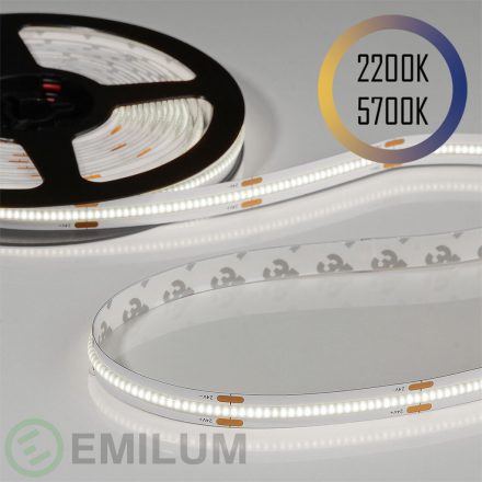 Flex COB CCT LED szalag 24V, 14W, 2200K/5700K, CRI90, 604LED, IP20, 10mm