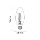 LED Filament Kerze, 24V, 5W, 3000K, E14